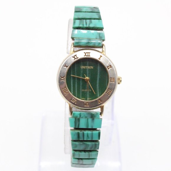 Unitron Watch Womens Gold Tone Stainless Steel Classic Roman Numbers Quartz - Picture 2 of 8